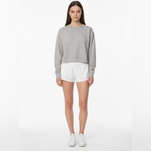 Girlfriend Collective Light Gray Cropped Hoodie